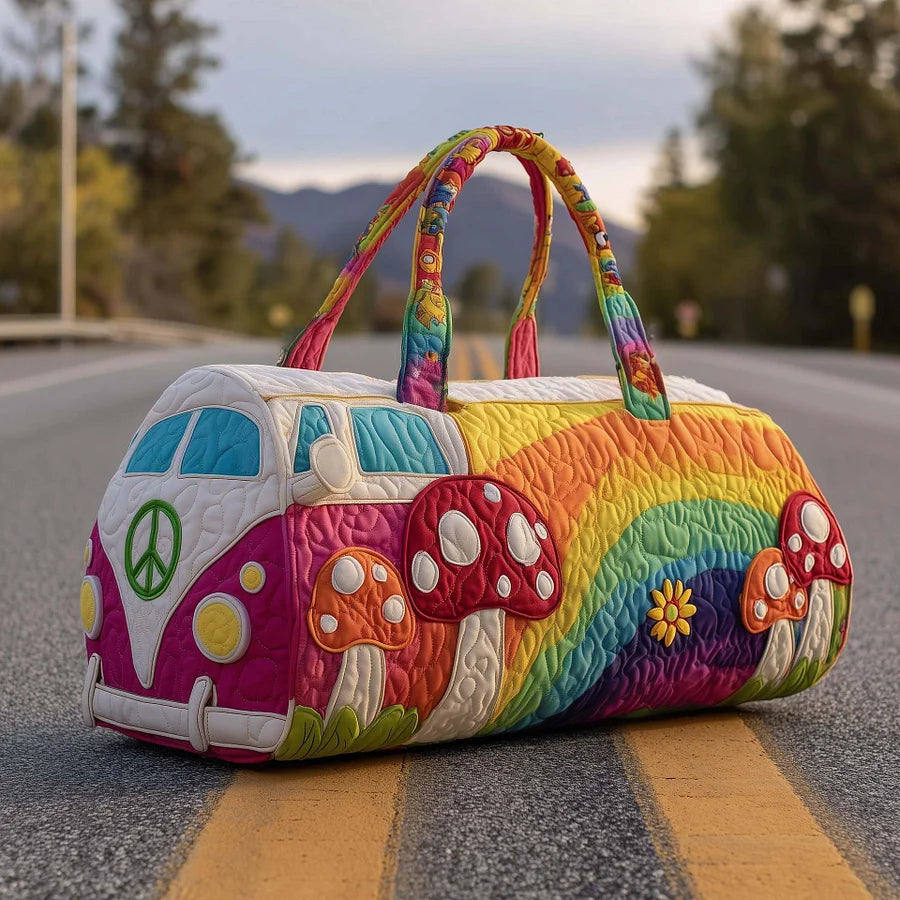 Пътна чанта Hippie Van с подплатена материя-(18X9X9) инча