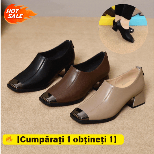 【35-41】【Kúp 1 a získaj 1 za cenu】Dámske kožené topánky s hranatou špičkou, novinka 2025