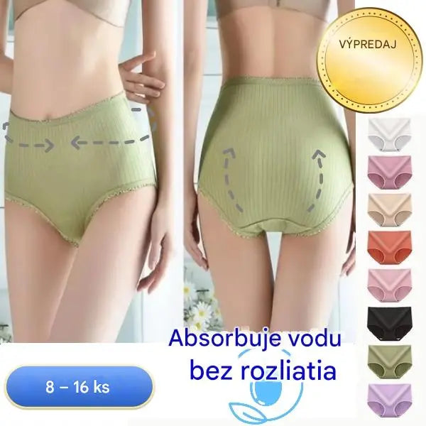 【🔥8 kusov】Dámska pohodlná vodeodolná a antibakteriálna spodná bielizeň s vysokým pásom (💖35-100kg)