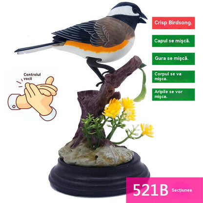 🦜🐦🐦Ustvarjalni, ljubki okraski v obliki ptic z glasovnim upravljanjem za dekoracijo namizja v sobi.