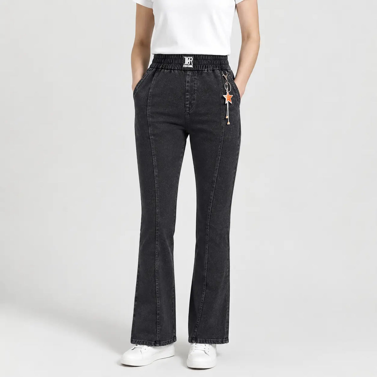 👖【M-4XL】Dámske strečové džínsy s vysokým pásom