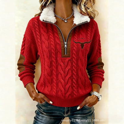 Iznenađenje u ograničenom roku: 50% popusta!🔥🔥 Majica dugih rukava s printom i krznenim kardiganom