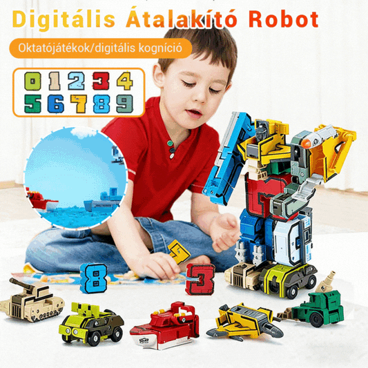 🔥🧒【Népszerű termék】Digitális átalakító robotjáték gyerekeknek — Tíz kis robot kombinálható egy nagy robottá