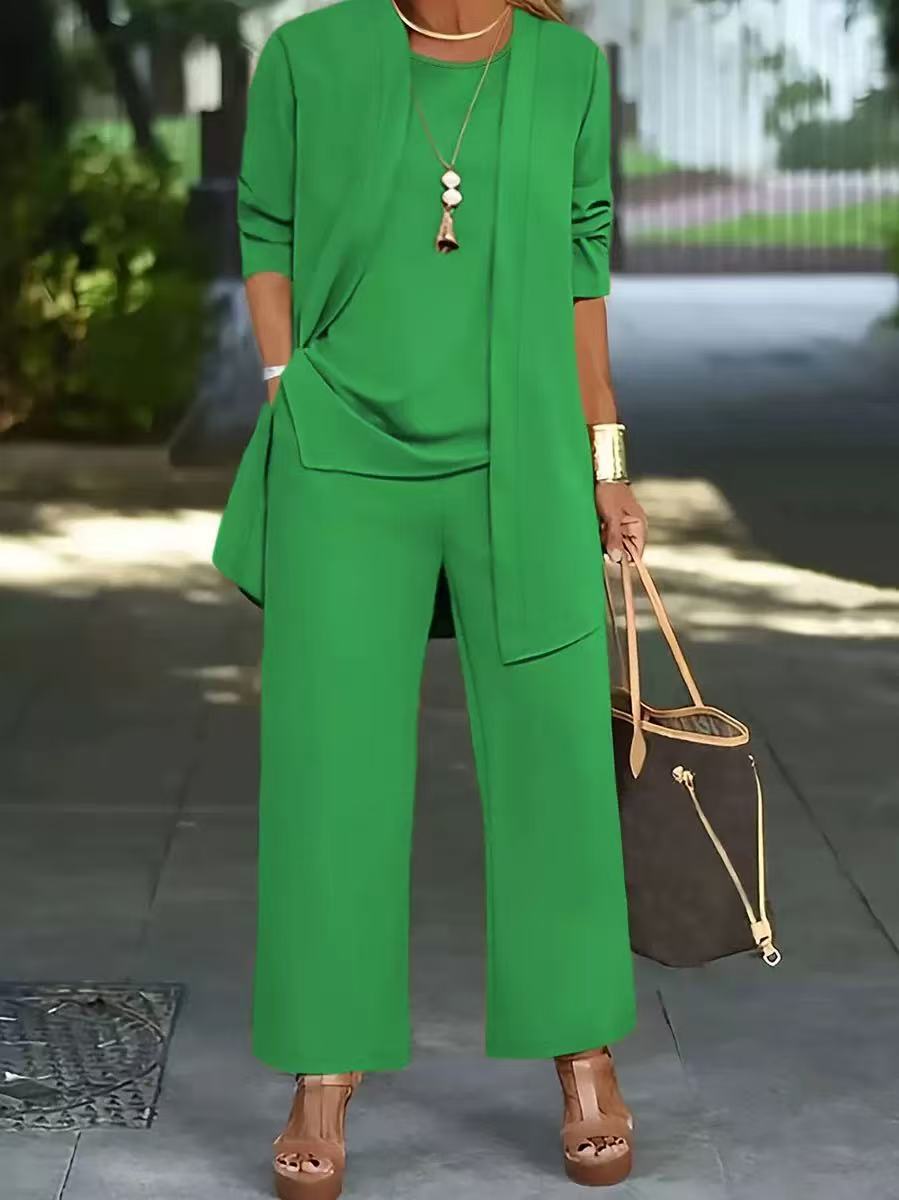 🧥【S-5XL】 Limitovaná ponuka: 50% zľava na elegantnú dámsku trojdielnu súpravu voľného strihu🍂
