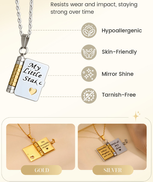 Ogrlica My Book, primerna za hčerko, sina ali dekle, darilo za rojstni dan, ljubezenski nakit za maturo