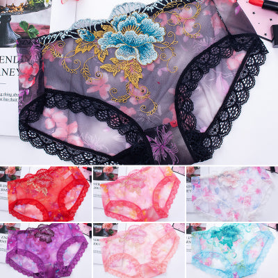 💘【7 db】Csipke hímzésű antibakteriális pamut alsónemű