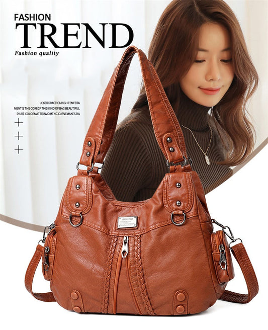 Nová vysokokapacitní taška přes rameno z měkké kůže