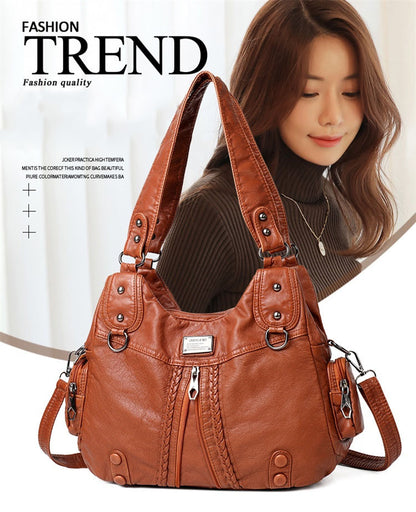 💟【50% ОТСТЪПКА】Нова мека кожена чанта за през рамо с голям капацитет 2026