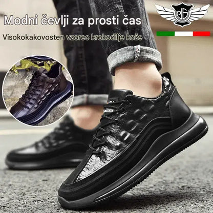【38–44】Luksuzne italijanske superge z reliefnim krokodilskim vzorcem