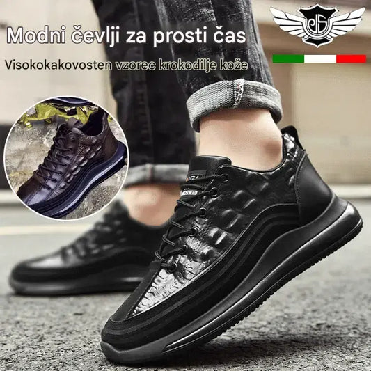 【38–44】Luksuzne italijanske superge z reliefnim krokodilskim vzorcem