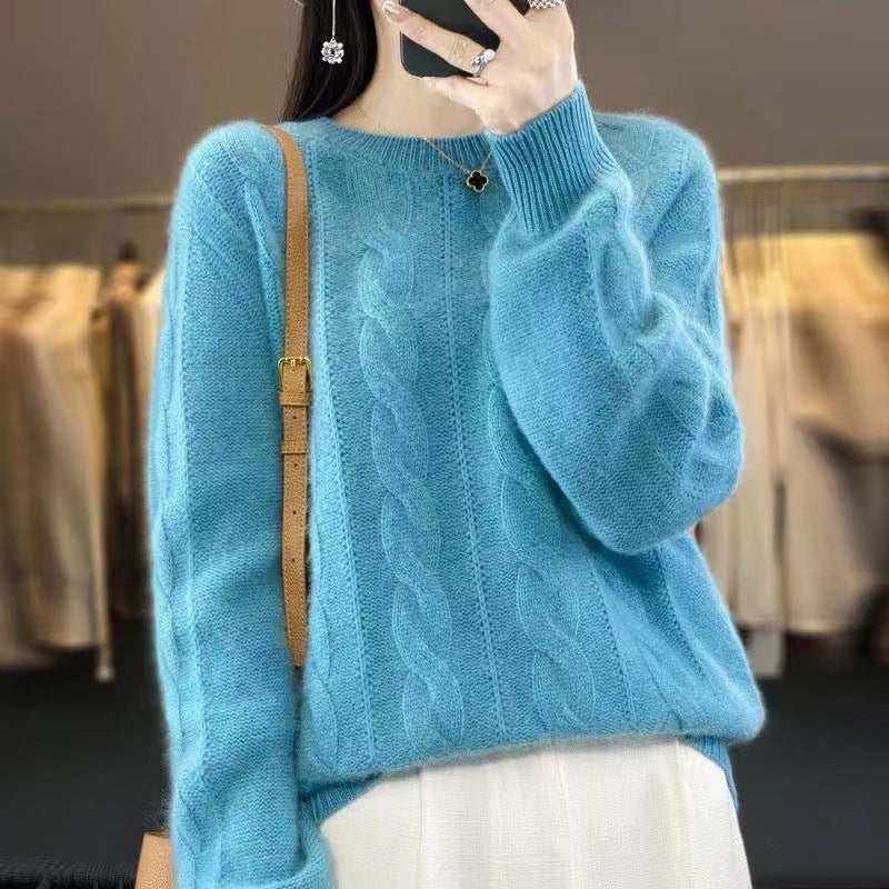 ✨Περιορισμένη προσφορά: Έκπτωση 40%✨【S-2XL】Νέο χειμερινό μαλακό πλεκτό πουλόβερ με στρογγυλή λαιμόκοψη