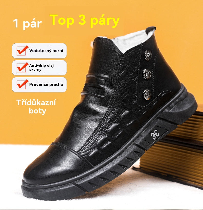 🔥👞【Top nové produkty】Nové pánské zateplené boty, voděodolné a protiskluzové, teplé a pohodlné, elegantní s kvalitním vzhledem