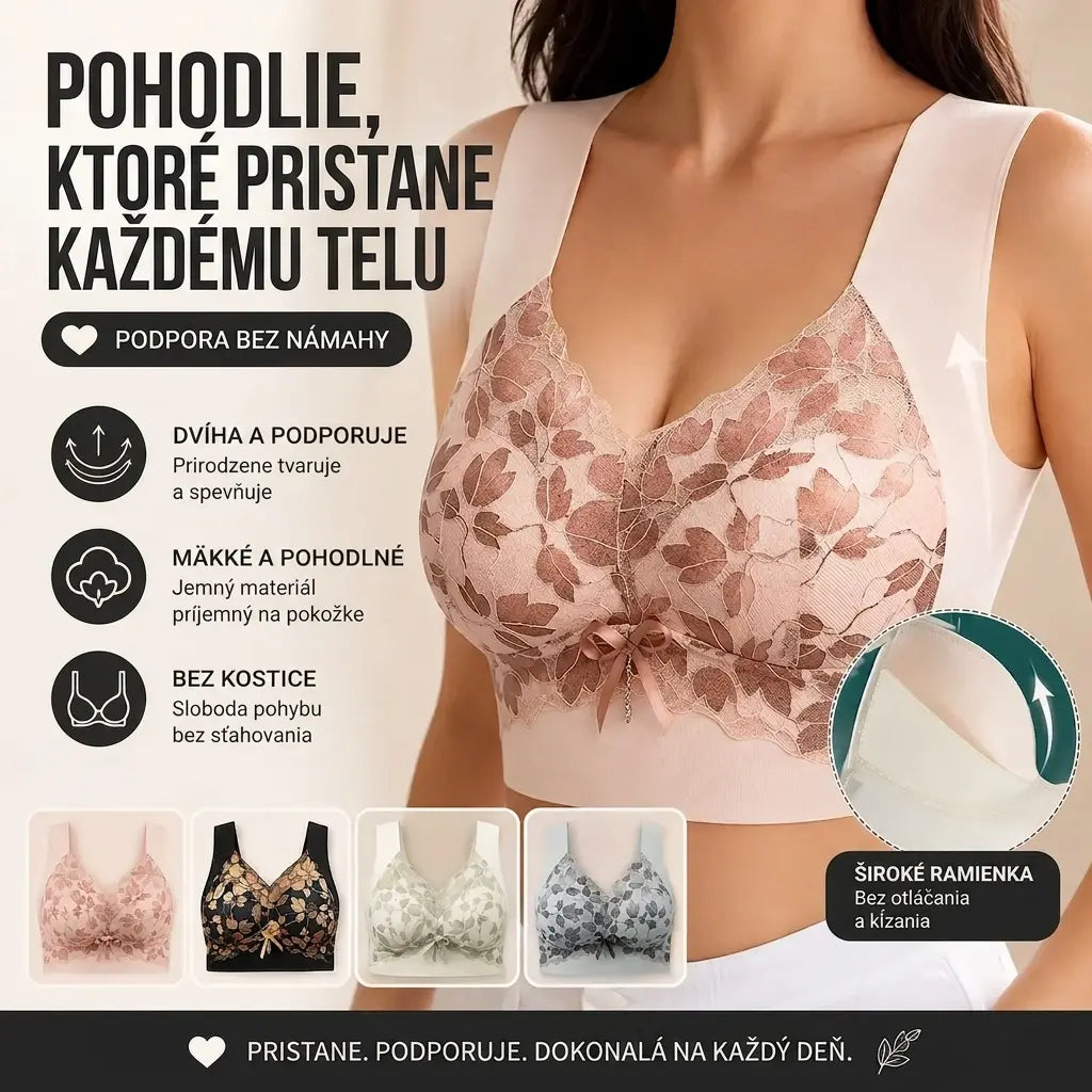 🥰 Čipkované podprsenky vo väčších veľkostiach (M–4XL), bez kostíc, s očarujúcim dizajnom chrbta, sexy a priedušné, bezšvové prevedenie, 【40–100 kg】