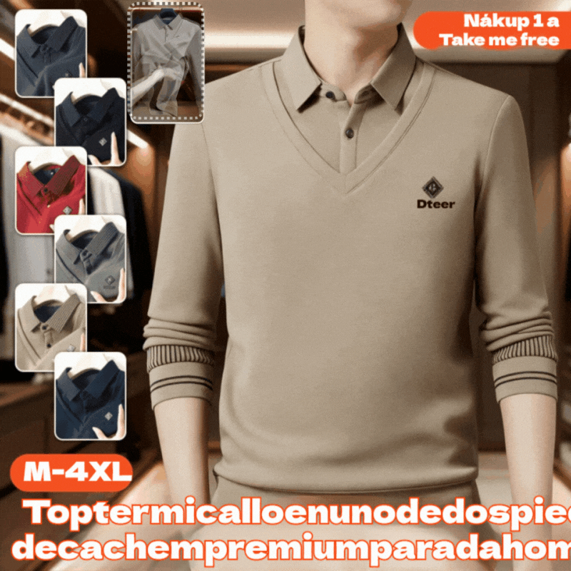 🔥【45% OFF】👔Predaj na konci roka🔥【M-4XL】Mužský prémiový kašmírový dvojdielny teplý top všetko v jednom