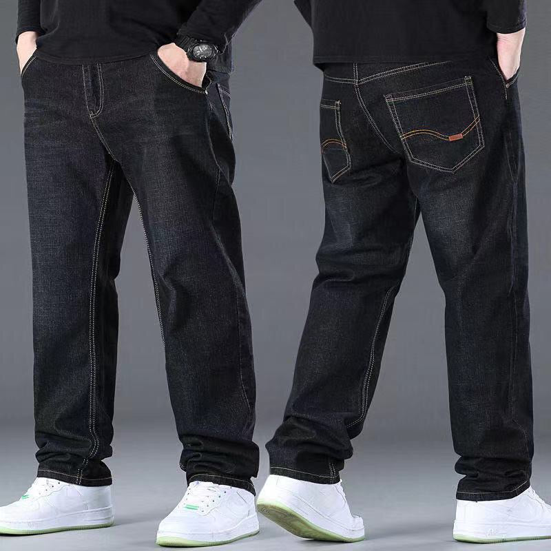 👖😎【50% popust🔥】【S-10XL】😍 Moške elastične kavbojke, plus size, ležerne široke hlače, primerne za 160 kg ali več