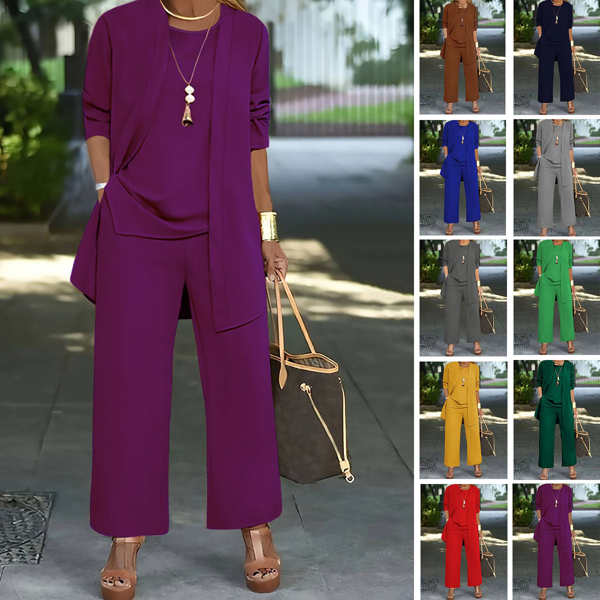 🧥【S-5XL】 Limitovaná ponuka: 50% zľava na elegantnú dámsku trojdielnu súpravu voľného strihu🍂