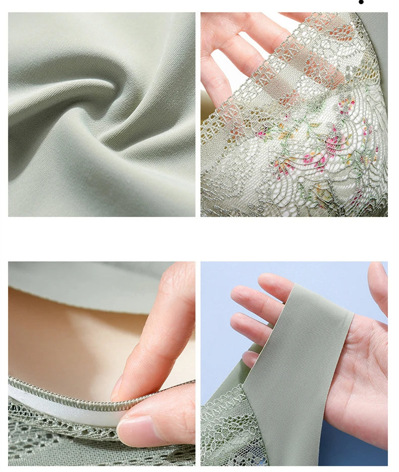 🔥【Akcija – Popust do 50%!】💕【3 komada】Bešavni grudnjak od ledene svile velike veličine, prozračan i podesiv