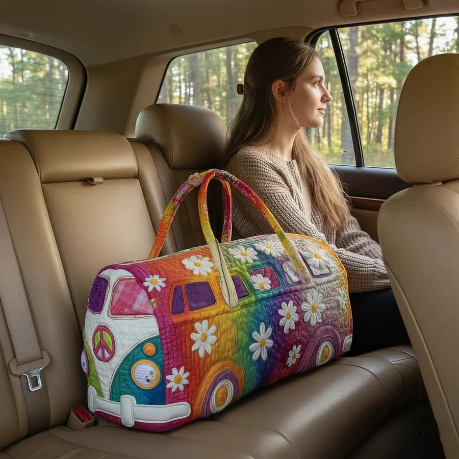 【💥50% отстъпка】🌸Пътна чанта Hippie Van с подплатена материя