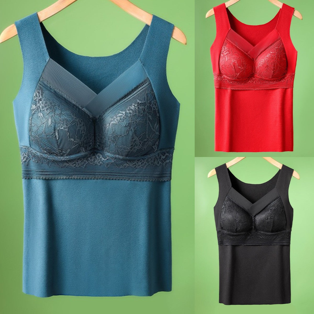 🔥【3 броя】❤️【40-100kg】Есенно и зимно бельо от гъши кадифе с дантела, красив гръб, аксесоари за прибиране на гърдите, предотвратяване на увисване на гърдите✅