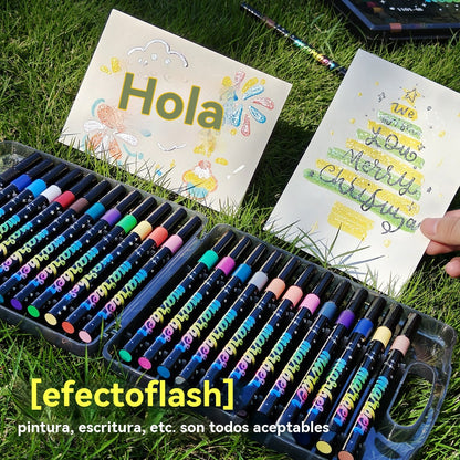 🔥✨️Σετ μαρκαδόρων με γκλίτερ διπλής όψης